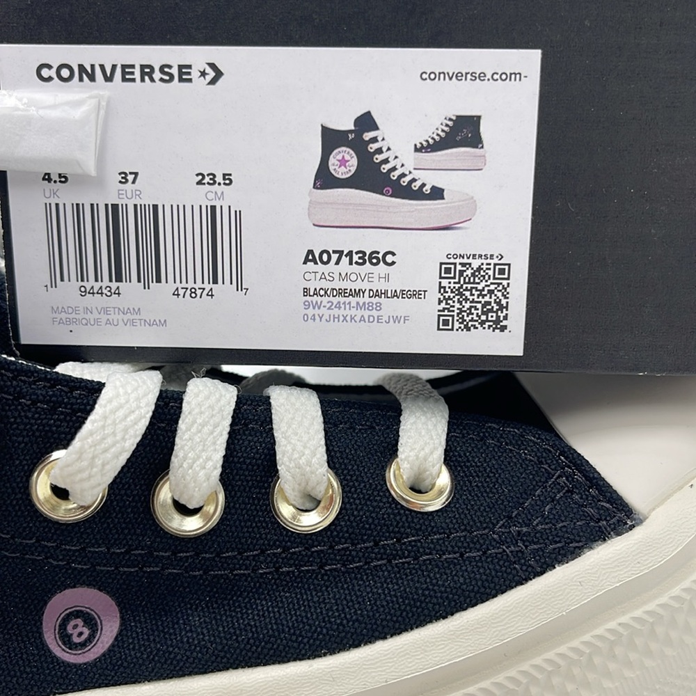 Converse WMNS Black High-Top Sneakers Platform A07136C
CTAS MOVE HI
BLACK/DREAMY - Picture 16 of 16